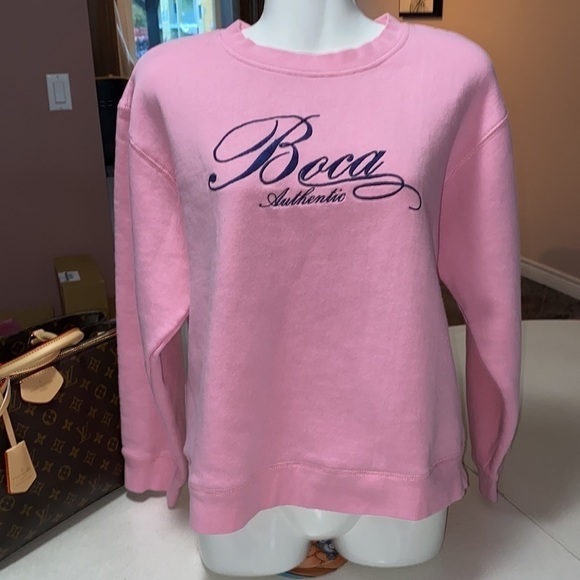 BOCA Authentic logo fleece sweatshirt unisex women sz 10-12 - Picture 2 of 11